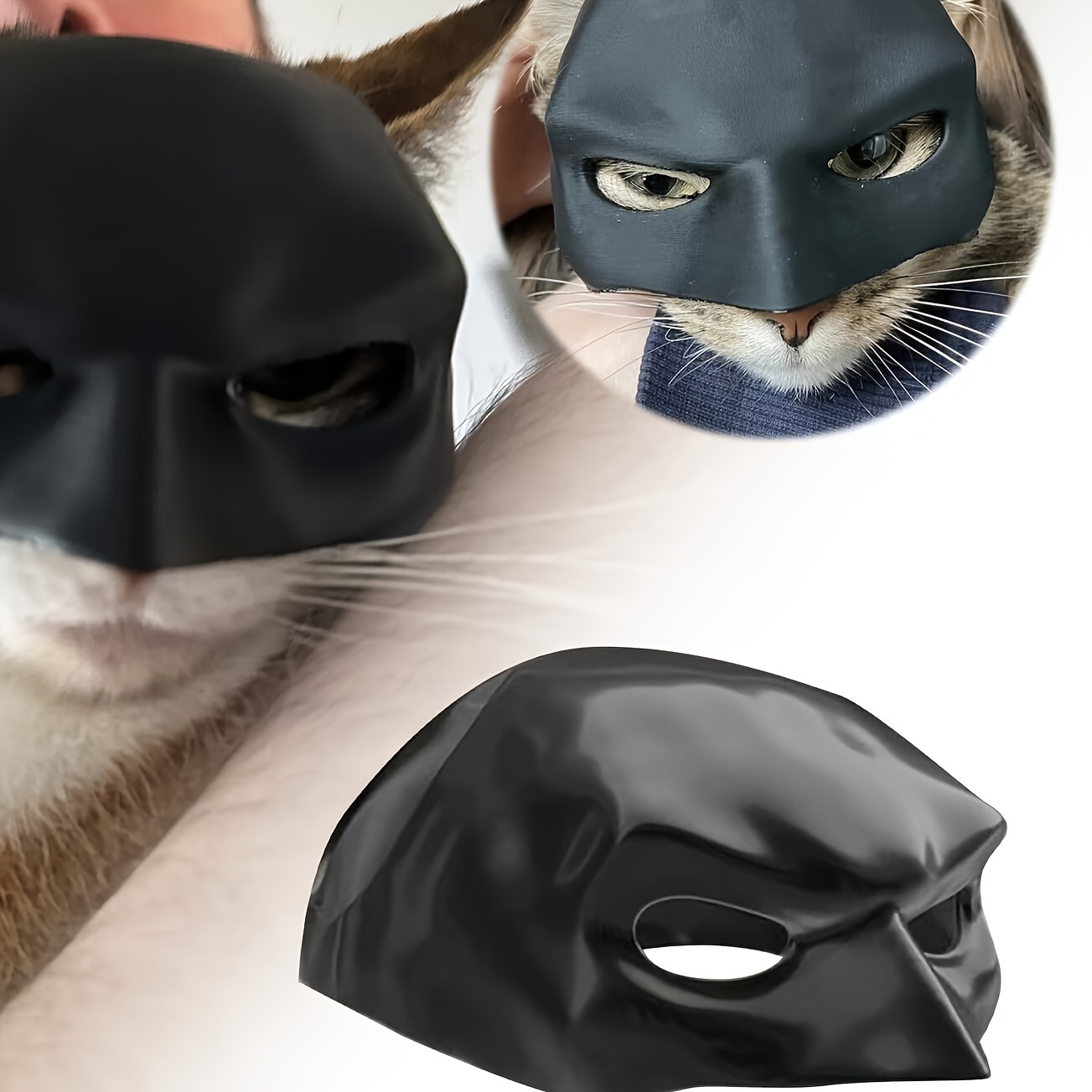 Cosplay Bat Prop - Funny Black Bat-Shaped Cat Helmet Mask: