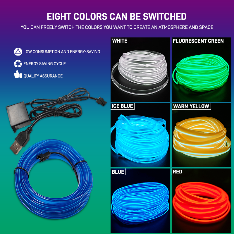 1M/3M/5M Car Interior Led Deco - Led El Wire avis et prix