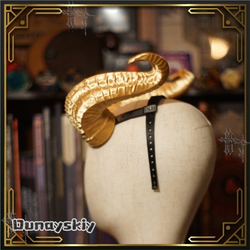 Cosmic%Golden Curly De*mon Hor - Prop De Cosplay avis et prix