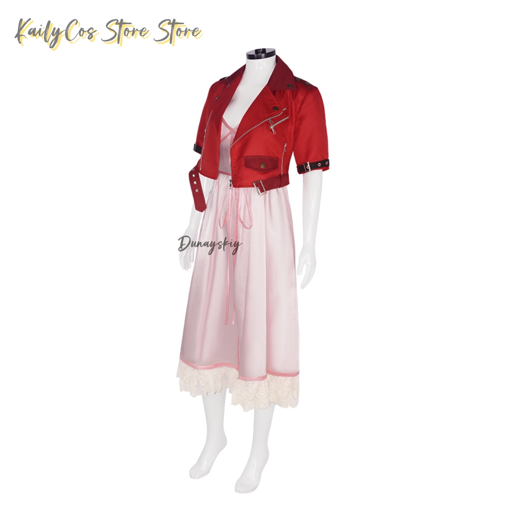 Red Coat Pink Dress Wig Woman  - Aerith Cosplay Prop avis et prix