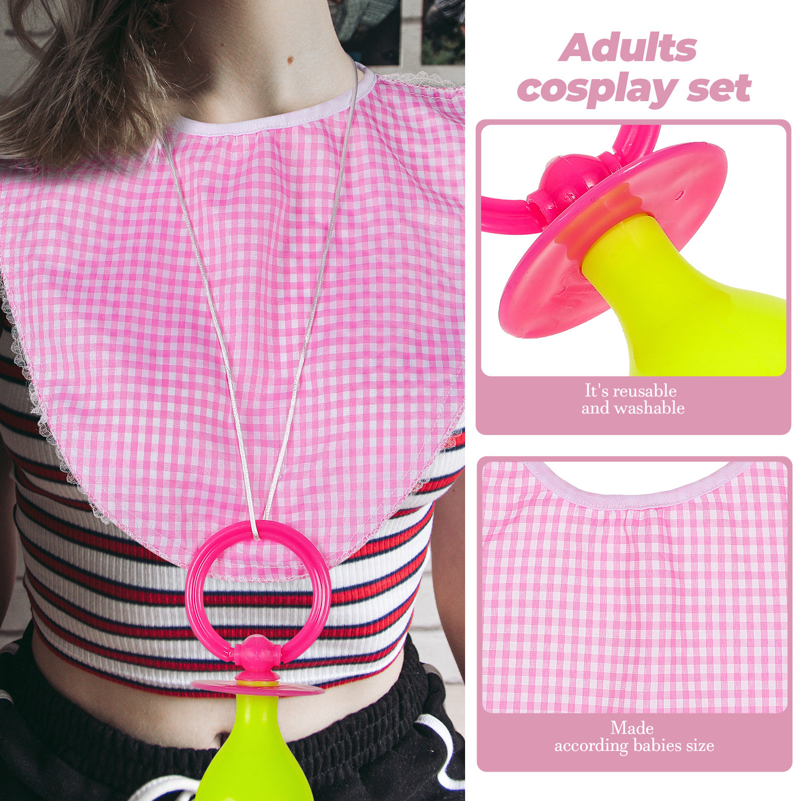 3 Pcs Baby Pacifier Bib Hat Se - Cosplay Material For Prop avis et prix